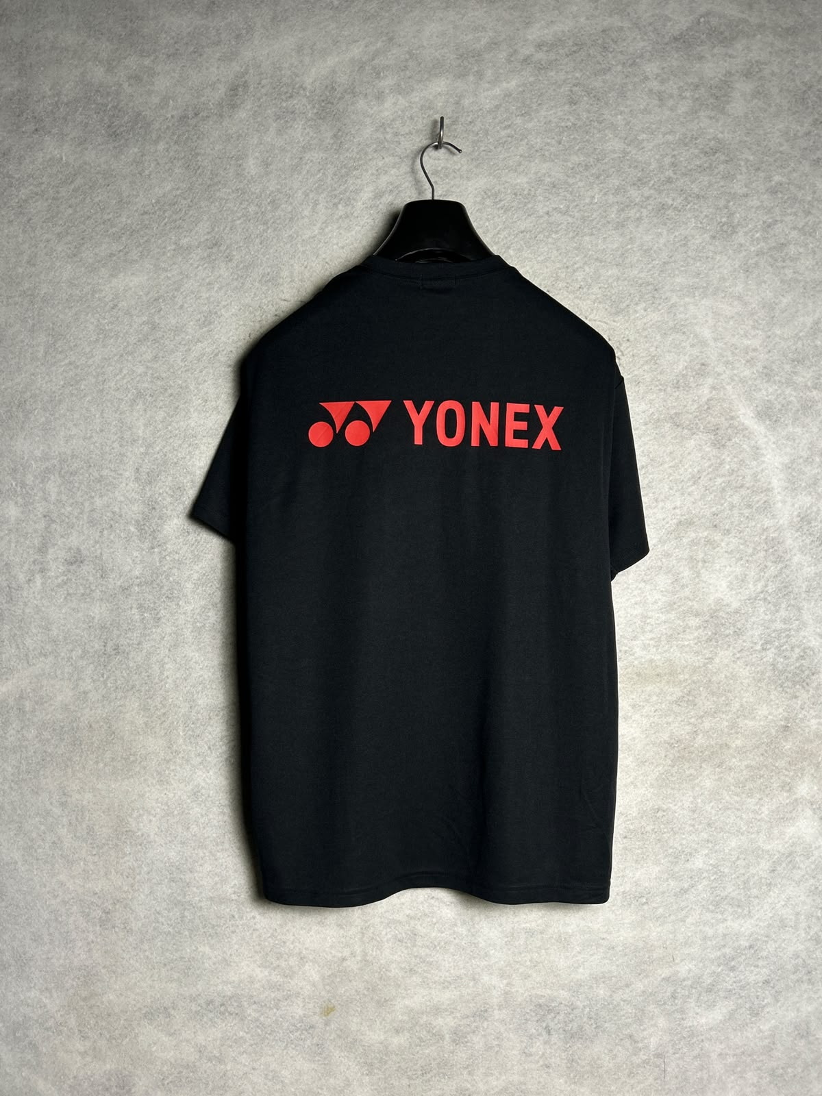 Yonex Big Logo Black Round Neck - Large