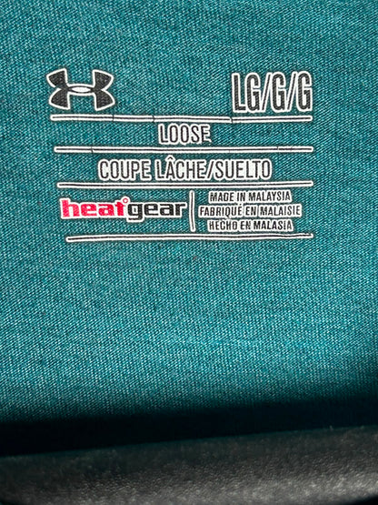 Under Armour Heat Gear Loose Heathered Green Round Neck - Large