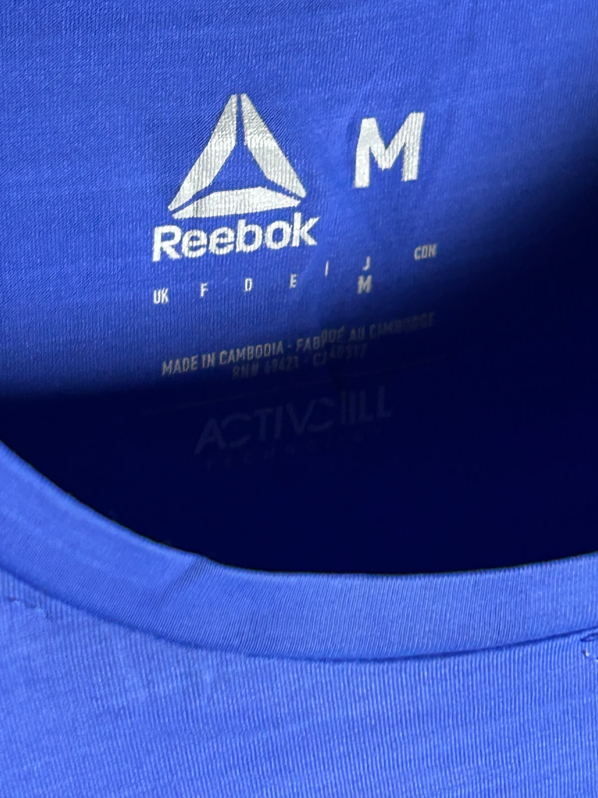 Reebok Blue Round Neck - Medium