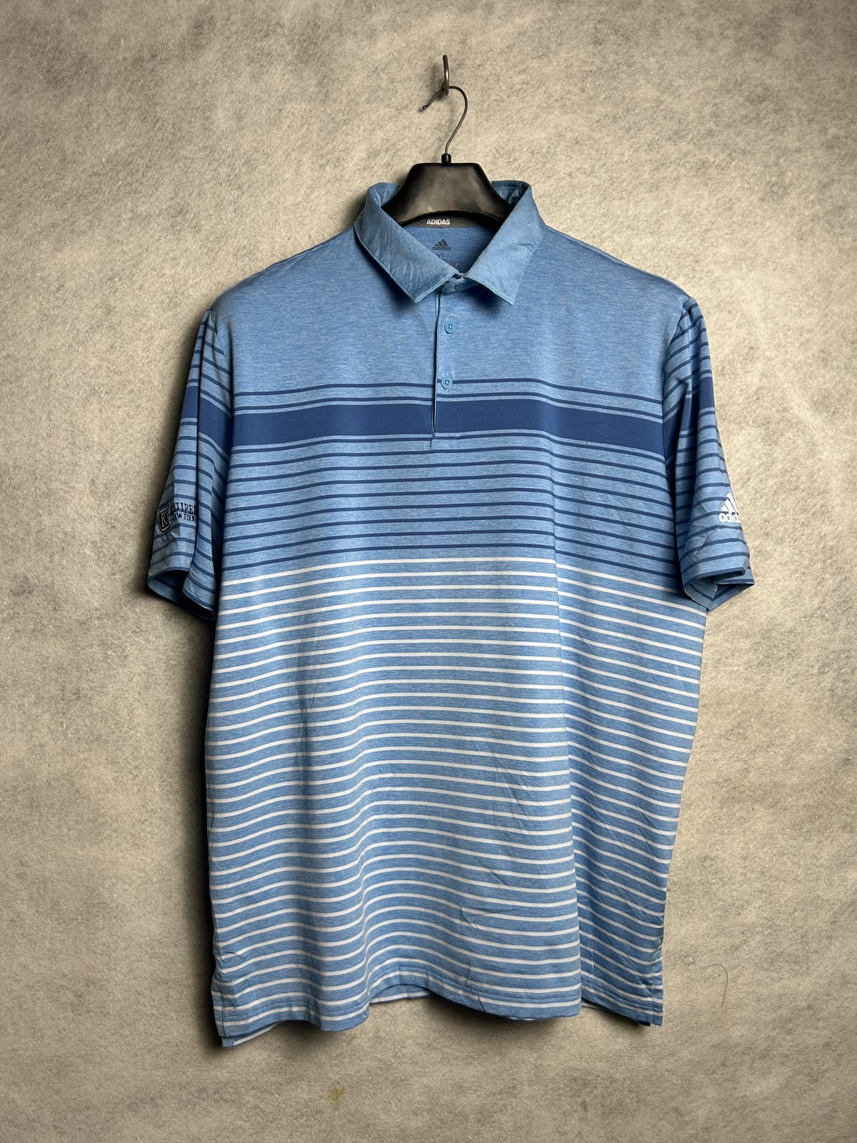Adidas Blue Polo Striped - XL