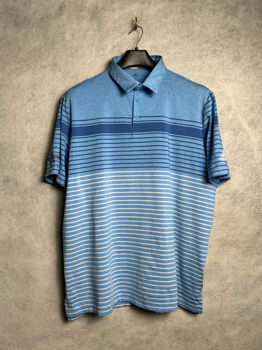 Adidas Blue Polo Striped - XL