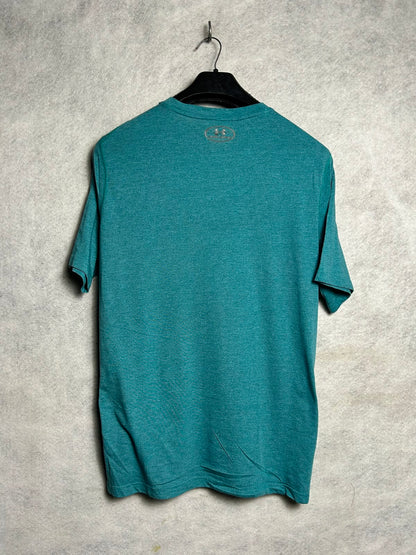 Under Armour Heat Gear Loose Heathered Green Round Neck - Large