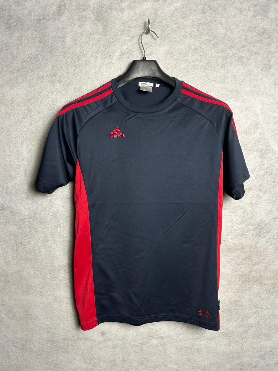 Adidas Climalite Black With Red Lines Round Neck - Medium