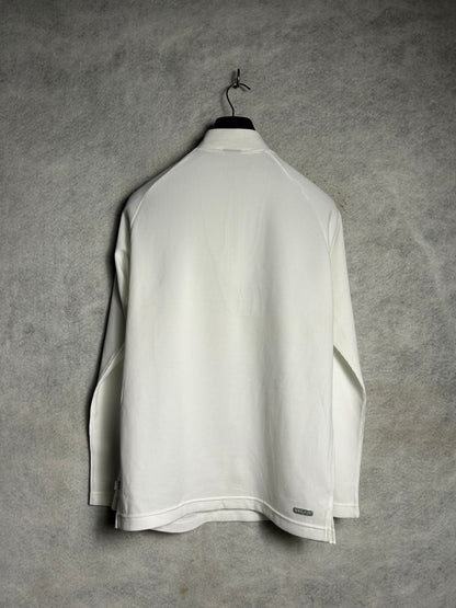 Nike White Full Sleeves Half Zip - Medium