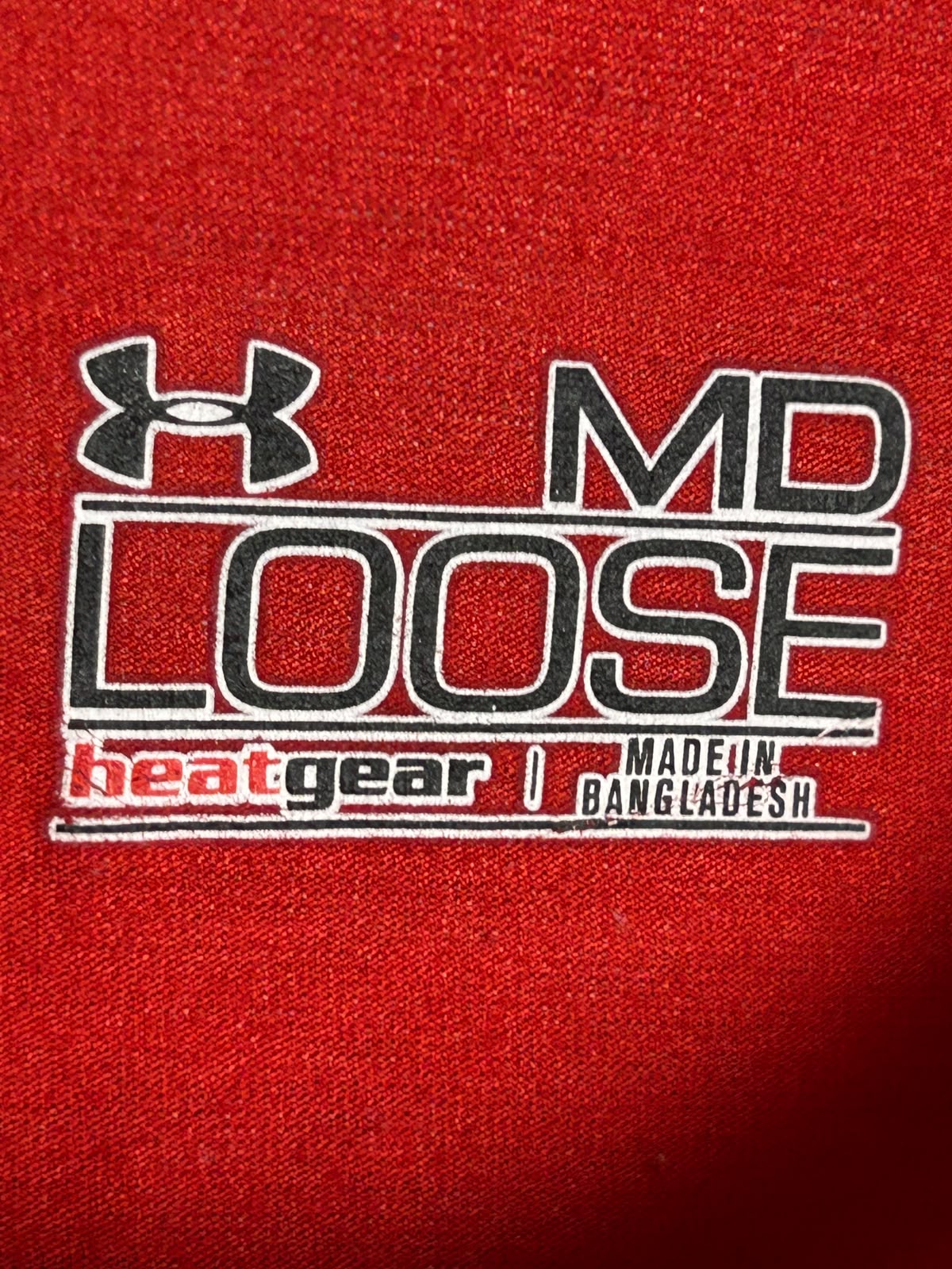 Under Armour Soft Ball Factory Big Logo Red Heat Gear Loose - Medium