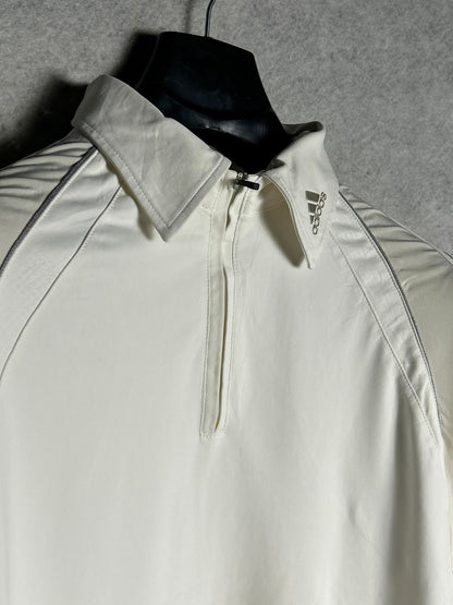 Adidas White Polo Half Zip - Large