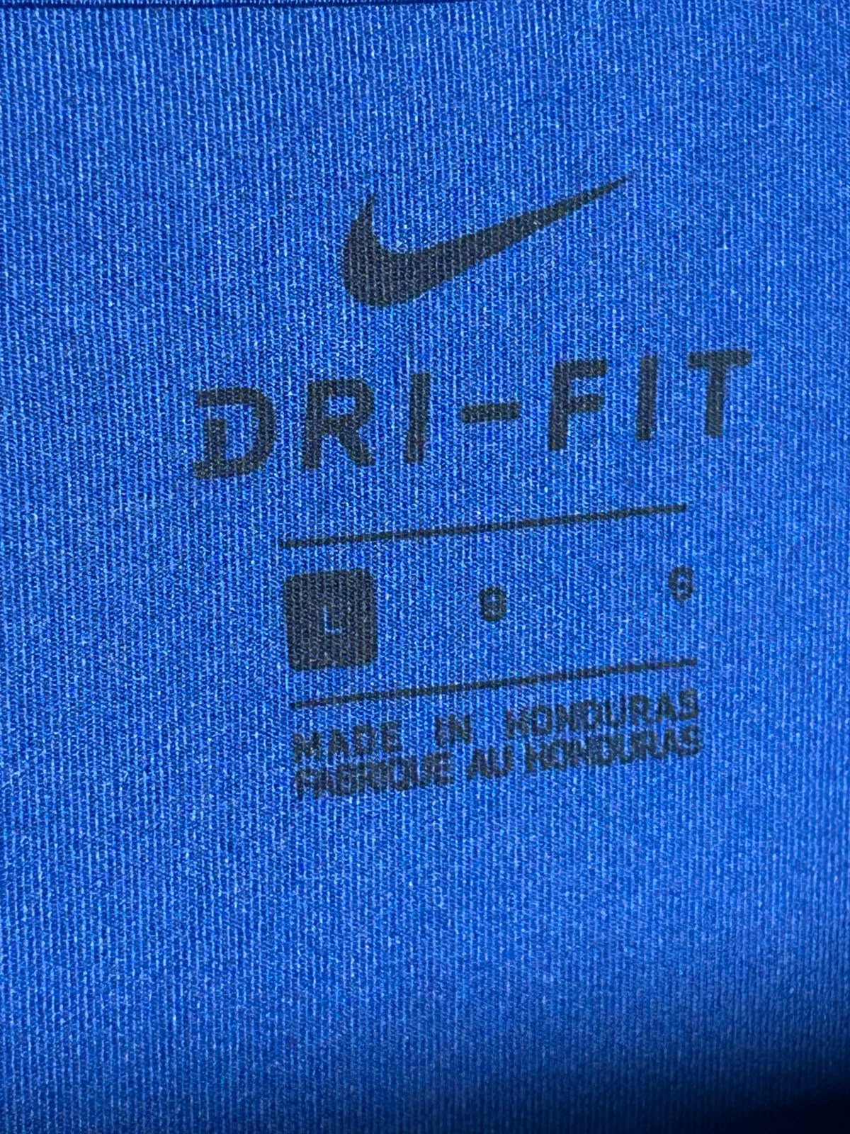 Nike Pro [Just do it ] Dri Fit Blue Round Neck - Large