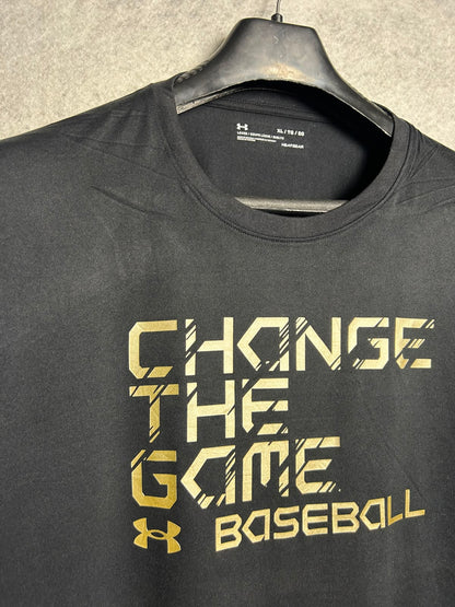 Under Armour Heat Gear Loose  Black Round Neck - XL