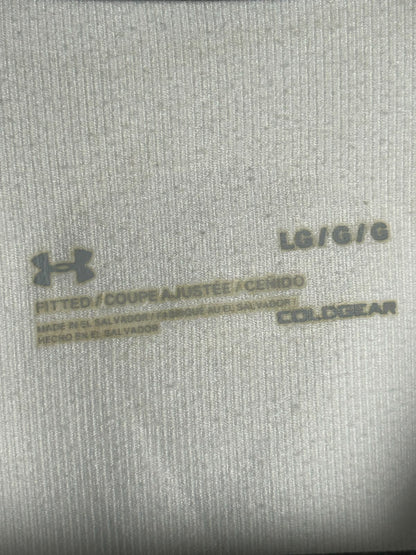 Under Armour Cold Gear White Fitted Round Neck Full Sleeves - Large