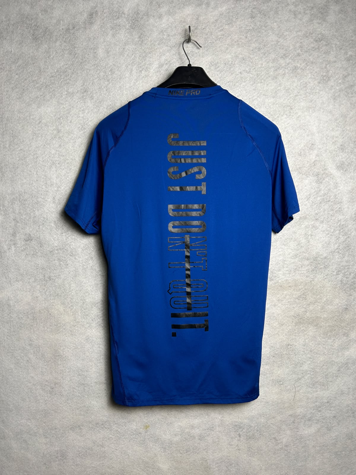Nike Pro [Just do it ] Dri Fit Blue Round Neck - Large