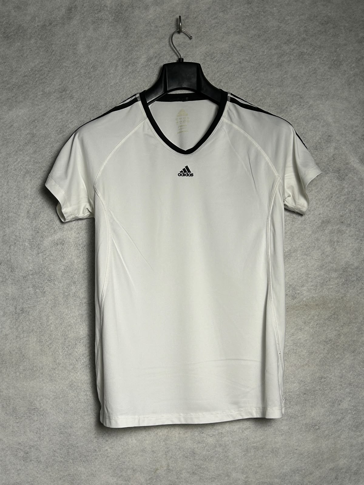 Adidas White V Neck  - Large