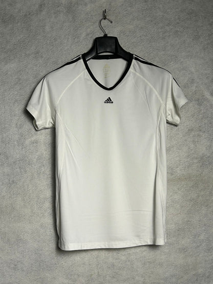 Adidas White V Neck  - Large