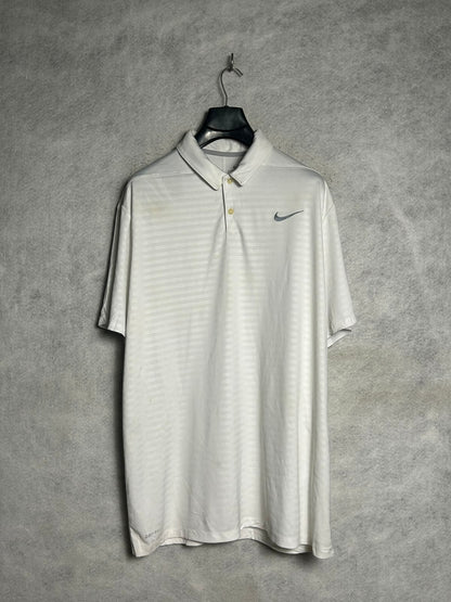 Nike Dri Fit White Polo - XXL