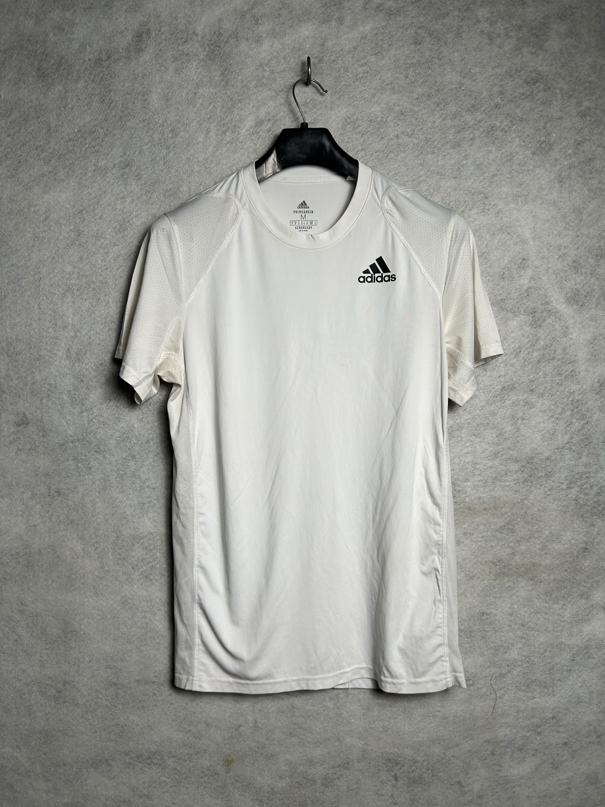 Adidas Prime Green White Round Neck - Medium