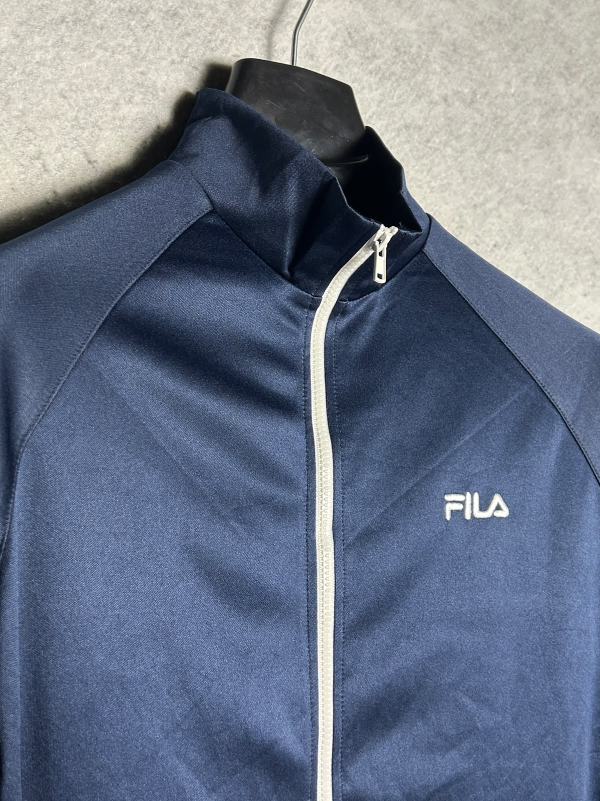 Fila Blue Full Sleeves Zip Upper - Large