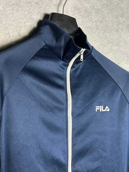 Fila Blue Full Sleeves Zip Upper - Large
