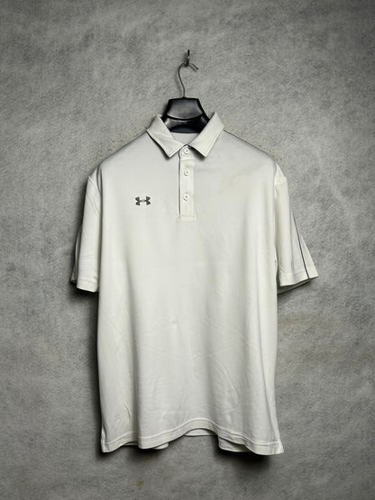 Under Armour Heat Gear White Polo - Large