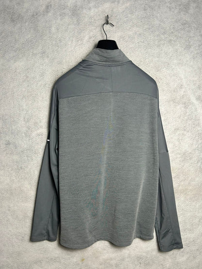 Nike Dri Fit Full Sleeves Half Zip Grey - Large