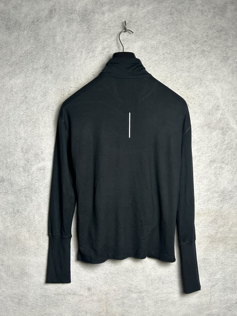 Nike Dri Fit Black Full Sleeves Half Zip Polo - Medium
