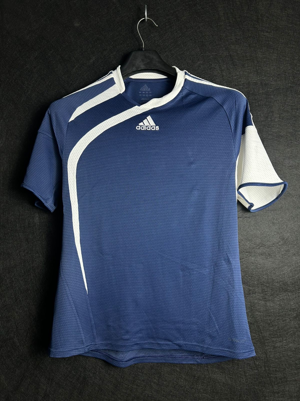 Adidas White Blue Tee - Large