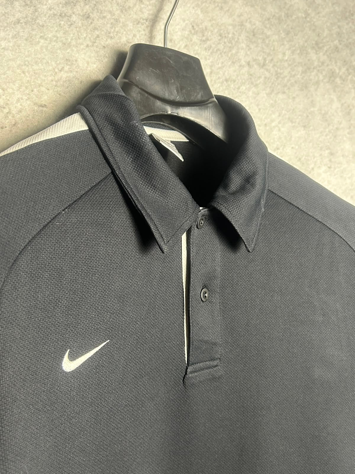Nike Black And White Polo - Large