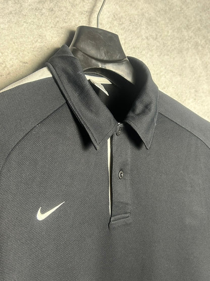 Nike Black And White Polo - Large