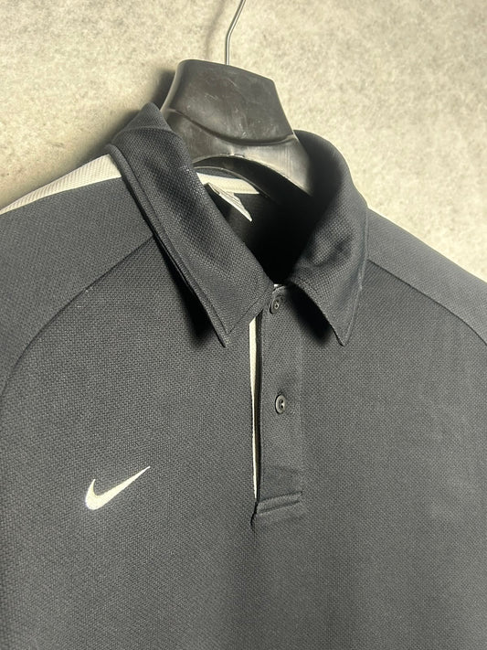 Nike Black And White Polo - Large