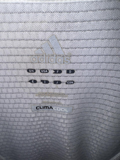 Adidas White Round Neck Tee - Medium