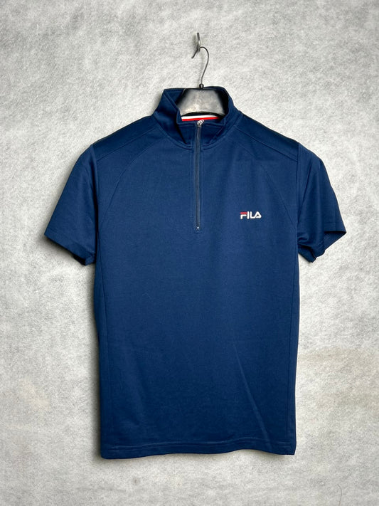 Fila Blue Half Zip Polo - Medium