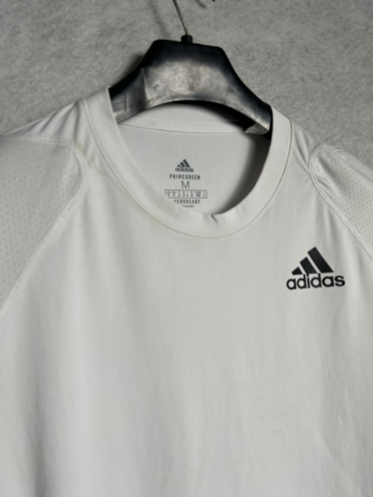 Adidas Prime Green White Round Neck - Medium