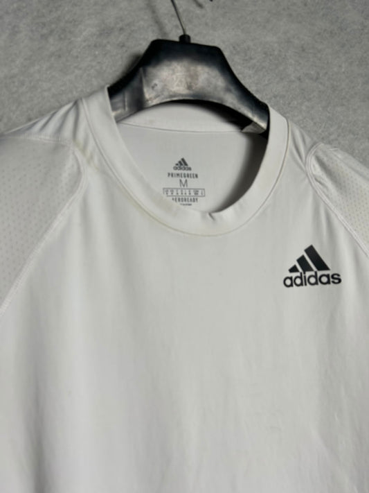 Adidas Prime Green White Round Neck - Medium
