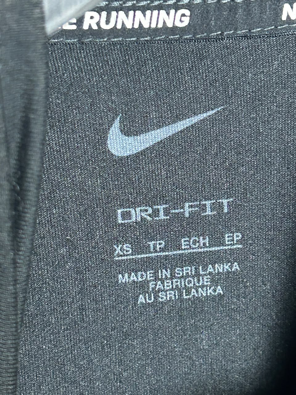 Nike Dri Fit Black Full Sleeves Half Zip Polo - Medium