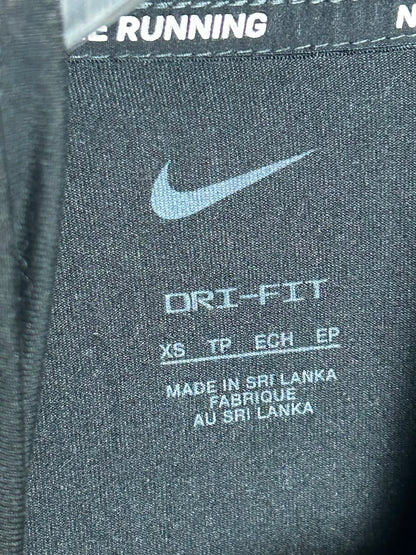 Nike Dri Fit Black Full Sleeves Half Zip Polo - Medium