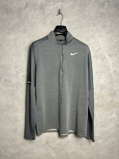 Nike Dri Fit Full Sleeves Half Zip Grey - Large