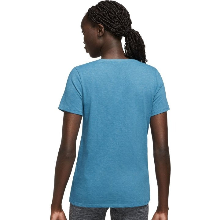 Nike Dri-FIT Script Tee Women - industrial blue/pure/heather/white