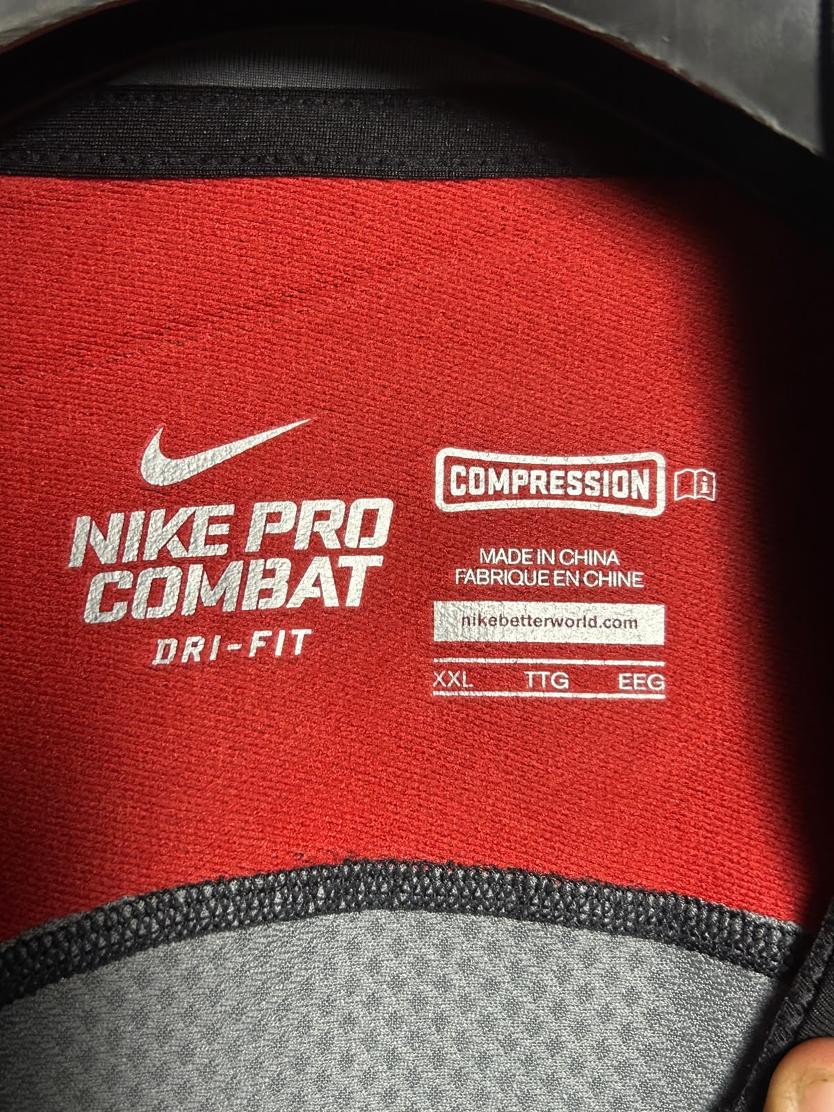 Nike Pro Combat Dri Fit Mock Neck Full Sleeves - XXL